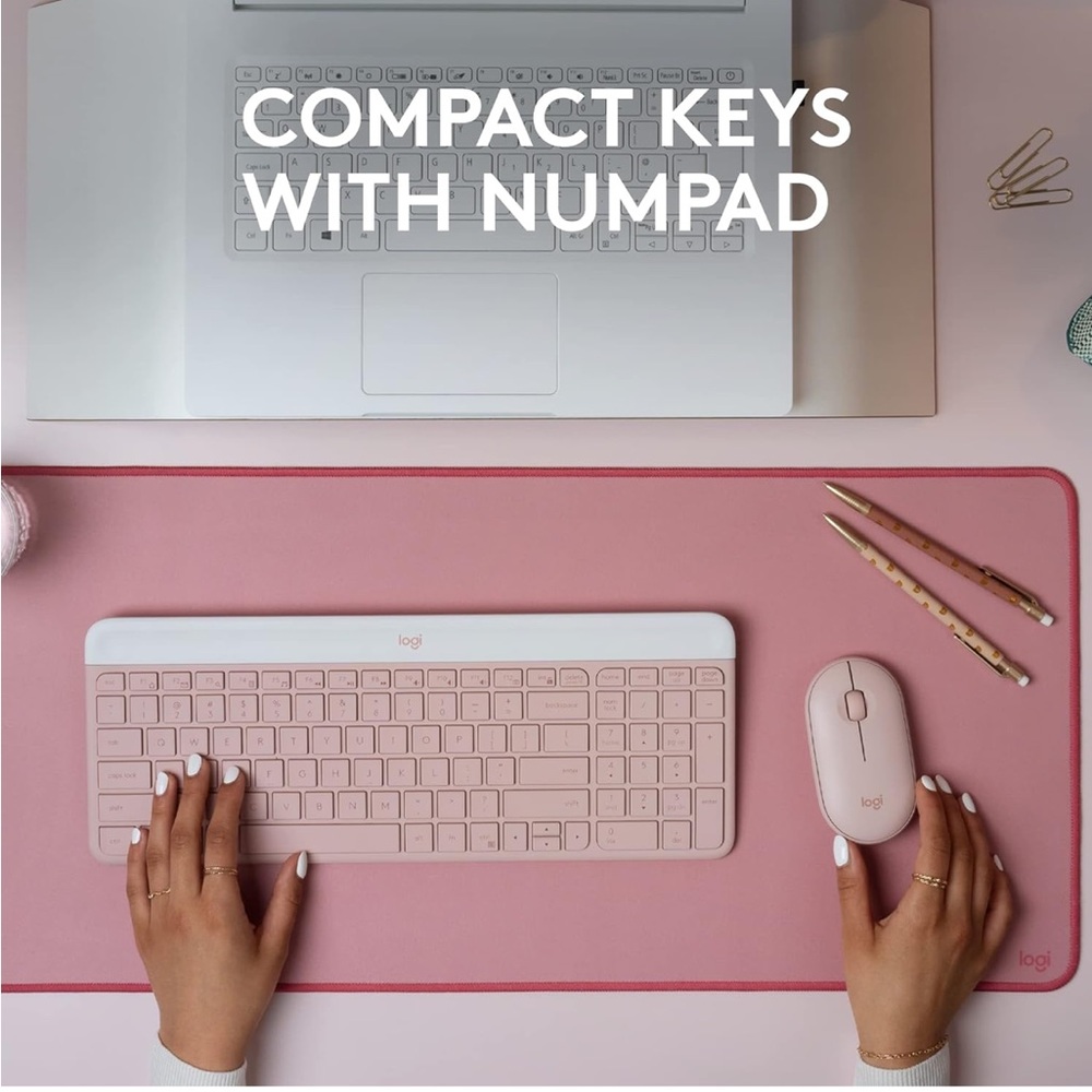 Logitech Pink Wireless Keyboard and Mouse Set